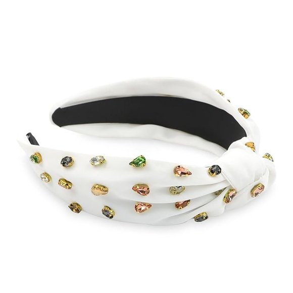 NEW! EXCLUSIVE ZARA WHITE PADDED RHINESTONES HEADBAND main image 5